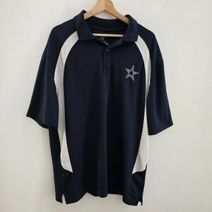 Dallas Cowboys Authentic Apparel Mens Large Navy White Embroidered Blue Polo NFL